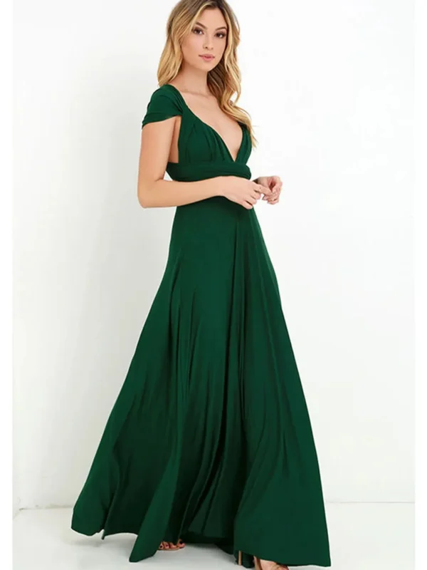 Sexy Women Multiway Wrap Convertible Boho Maxi Club Red Dress | Bandage Long Dress for Party & Bridesmaids - Image 4