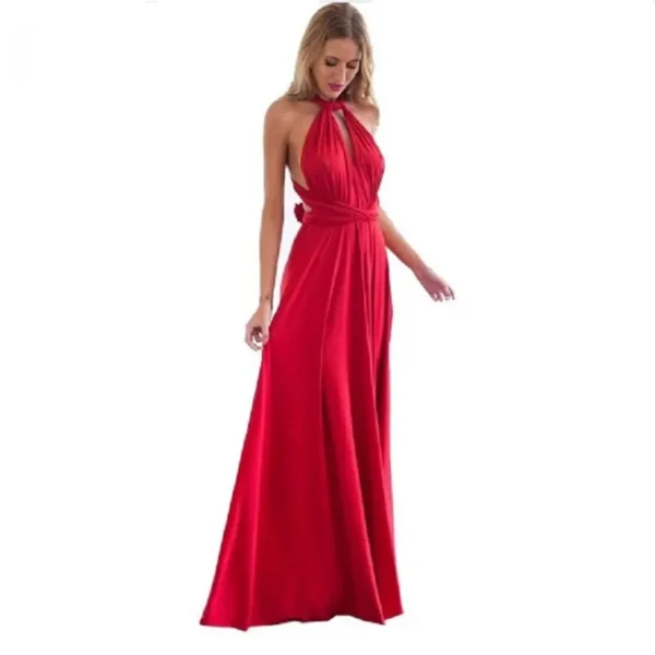 Sexy Women Multiway Wrap Convertible Boho Maxi Club Red Dress | Bandage Long Dress for Party & Bridesmaids - Image 6