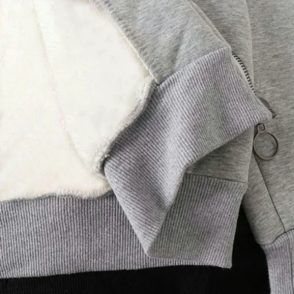 Ready Stock Women’s Velvet Plush Jacket – Warm Winter Hoodie Coat - Image 4